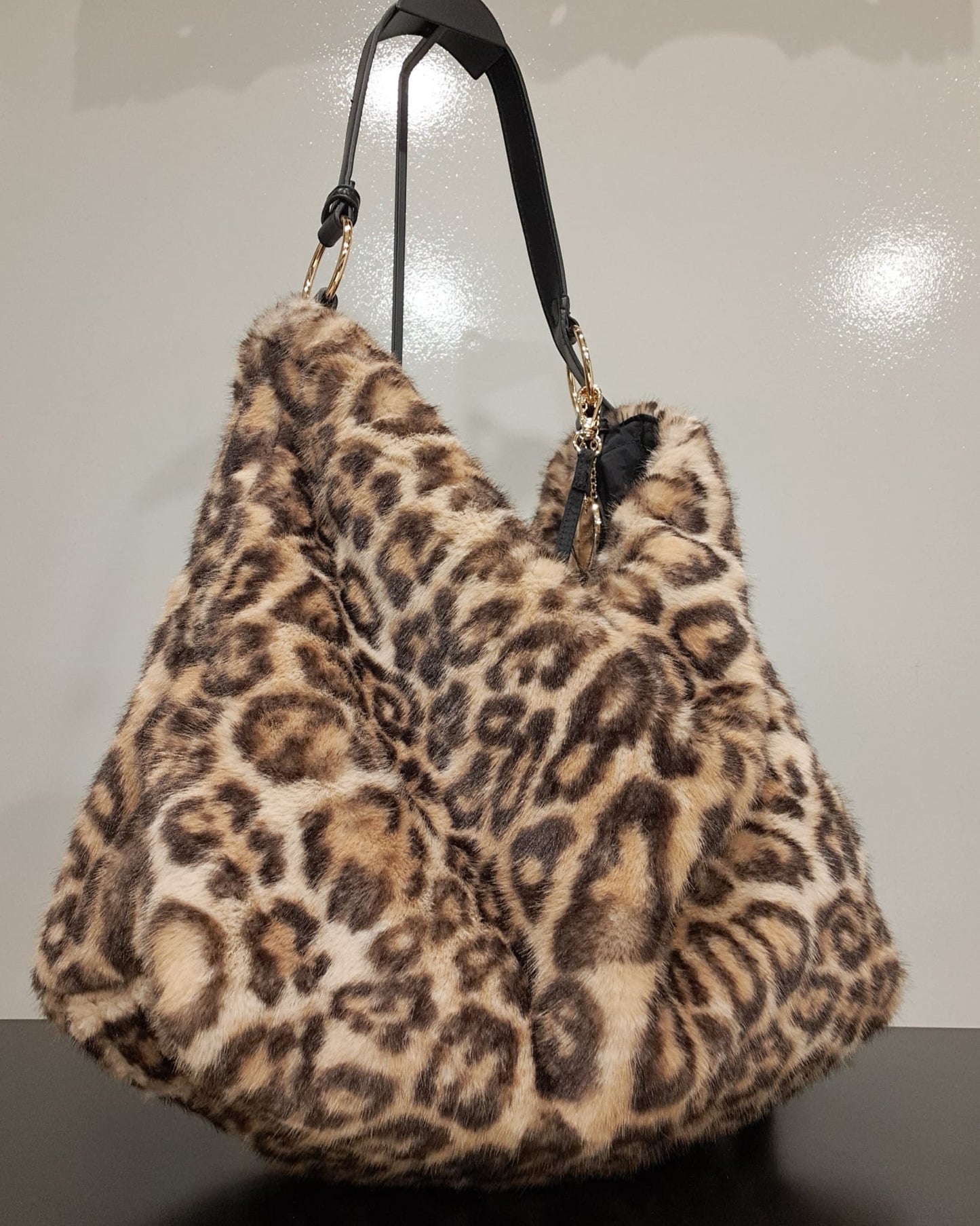 BORSA ECOPELLICCIA LEOPARDATA